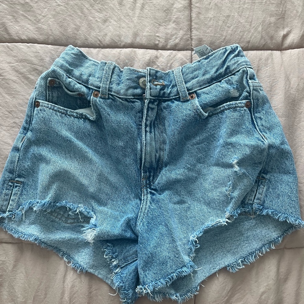 Blue zara denim shorts